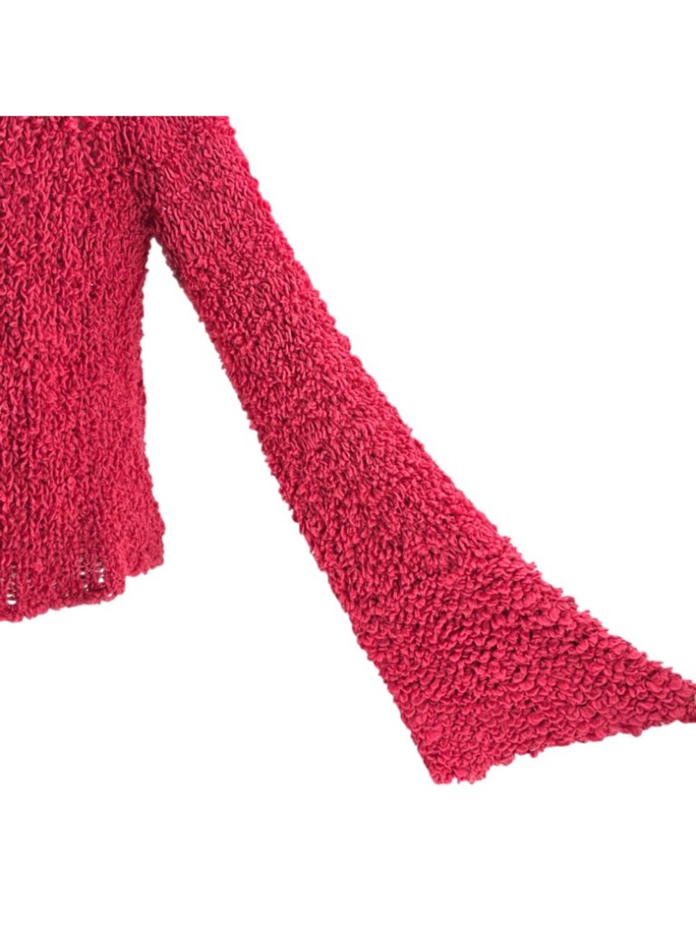 Free People Womens Small Sweater Pullover Chunky Shaggy Open Knit Flared Sleeves - Picture 3 of 12